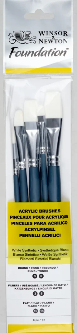 Winsor & Newton pensler, akryl, 6-pack