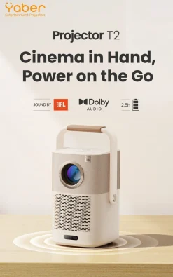Yaber T2 Plus bærbar Full HD LCD-projektor med NFC og JBL